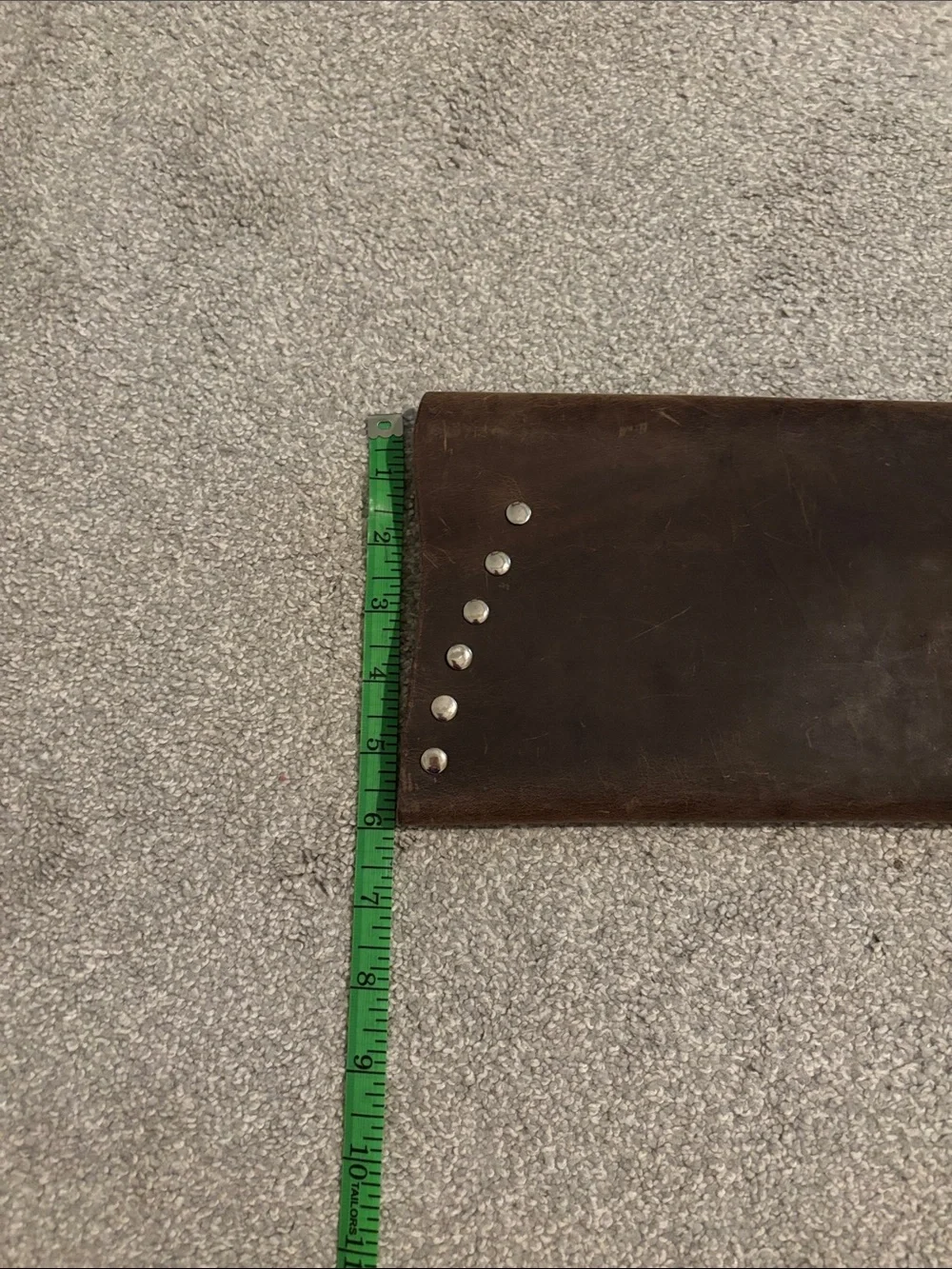 Brown Leather Studded Clutch